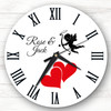 Silhouette Cupid Loves Anniversary Birthday Valentine's Gift Personalised Clock