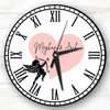 Silhouette Cupid Pink Love Anniversary Valentine's Day Gift Personalised Clock