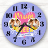 Queen Of This House Purple Photo Mother's Day Birthday Gift Personalised Clock