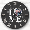 Grey Background Love Photo Anniversary Valentine's Gift Personalised Clock