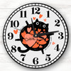 Black Cat Hearts Valentine's Day Gift Grey Personalised Clock