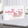 Girlfriend Valentine's Gift Watercolour Hearts Balloons Bike Acrylic Block