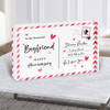 Anniversary Gift For Boyfriend Love Postcard Personalised Acrylic Block