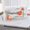 Valentine's Gift For Boyfriend Red And Gold Floral Custom Clear Acrylic Block