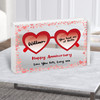 Love Hearts Sunglasses Anniversary Gift Personalised Clear Acrylic Block