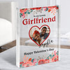 Valentine's Gift For Girlfriend Heart Photo Personalised Clear Acrylic Block