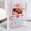 Elephant Couple Valentine's Day Gift Photo Personalised Clear Acrylic Block