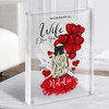 Gift For Wonderful Wife Fashion Girl With Balloon Custom Clear Acrylic Block