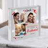 Valentine's Day Gift For Husband Grey Background Photo Square Acrylic Block