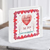 Heart Balloon Couple Year Cute Romantic Gift Personalised Square Acrylic Block