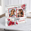 Amazing Wife Gift Red Floral Photo Frames Personalised Square Acrylic Block