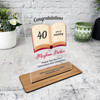 Teacher 40 Years Service 40th Anniversary Book Gift Employee Personalised Plaque