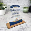 Work Promotion Congratulations Gold Navy Gift Employee Personalised Gift Plaque