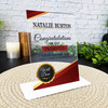 Work Promotion Congratulations Gold Red Gift Employee Personalised Gift Plaque