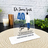 Medical 40 Yrs Service 40th Anniversary Black Hair Doctor Gift Employee Plaque