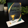 Employee Of The Month Trophy Gold Green Gift Employee Personalised Gift Plaque