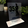 35 Years Service 35th Anniversary Firefighter Silhouette Gift Employee Plaque