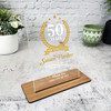 50 Years Service 50th Anniversary Gold Leaves Wreath Gift For Employee Plaque