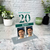 20th Birthday Gift For Him Twenty Birthday Photo Yellow Personalised Gift Plaque