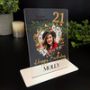 21st Birthday Gift For Female Floral Heart Photo Custom Personalised Gift Plaque