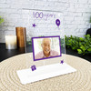 100th Birthday Gift Male Info Time Photo Custom Personalised Gift Acrylic Plaque