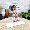 60th Birthday Gift Floral Ice-Cream Balloon Heart Photo Personalised Gift Plaque