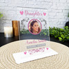 Daughter Memorial Keepsake Gift Pink Photo Rose Personalised Gift Acrylic Plaque