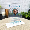 Grandson Memorial Keepsake Gift Blue Photo Rose Personalised Gift Acrylic Plaque