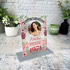 50th Birthday Gift Female Flowers Photo Custom Personalised Gift Acrylic Plaque