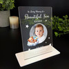 Son Rainbow Sleeping Bear Photo Memorial Keepsake Gift Personalised Gift Plaque