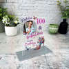 100th Birthday Gift For Female Butterflies Heel Photo Personalised Gift Plaque