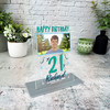 21st Birthday Gift For Male Blue Photo Custom Personalised Gift Acrylic Plaque