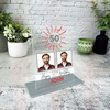 50th Birthday Gift Male Red Star Photo Custom Personalised Gift Acrylic Plaque