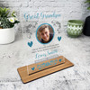Great Grandson Memorial Keepsake Gift Blue Photo Rose Personalised Gift Plaque