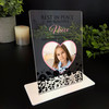 Niece Black Floral Heart Photo Memorial Keepsake Gift Personalised Gift Plaque