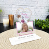 Female Memorial Keepsake Gift Gold Heart Flower Photo Personalised Gift Plaque