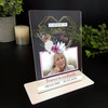 Female Memorial Keepsake Gift Gold Heart Flower Photo Personalised Gift Plaque