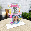18th Birthday Gift For Her Cocktail Music Girl Pink Photo Personalised Plaque