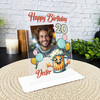 20th Birthday Gift Happy Beer Glass Balloons Photo Personalised Gift Plaque