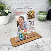 70th Birthday Gift Floral Garden Boots Cart Photo Personalised Gift Plaque