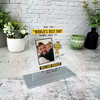 Fathers Day Gift World's Best Dad Trophy Photo Personalised Acrylic Plaque