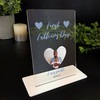 First Father's Day Gift Heart Photo Blue Personalised Acrylic Plaque