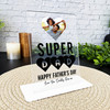 Fathers Day Gift Super Dad Heart Photo Personalised Acrylic Plaque