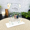 Wedding Anniversary Gift White Flower Photo Personalised Acrylic Plaque