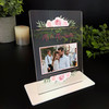 Wedding Day Gift Pink Flowers Photo Personalised Acrylic Plaque