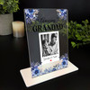 Grandfather Gift For Grandad Blue Floral Photo Personalised Acrylic Plaque