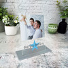 Gift For Best Step Dad Ever Blue Star Photo Personalised Acrylic Plaque