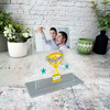 Worlds Best Daddy Trophy Photo Gift For Dad Personalised Acrylic Plaque