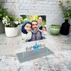 Gift For Best Dad Ever Blue Star Photo Personalised Acrylic Plaque