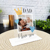 Gift For Dad I Love You Photo Crown Personalised Acrylic Plaque